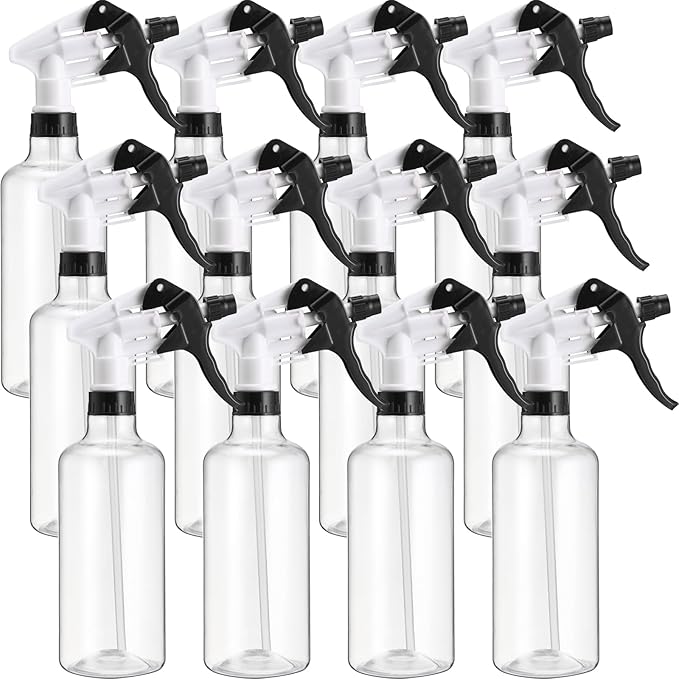 Eccliy 12 Pcs 16 Oz Plastic Spray Bottle, Adjustable Empty Reusable Sprayer by Eccliy