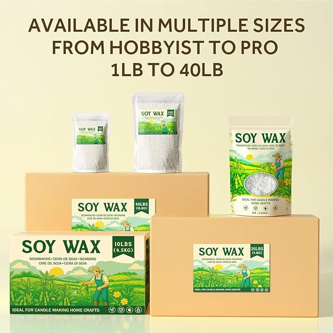 NORVENCE Soy Wax for Candle Making, Natural Soy Wax Flakes 40lb, Premium Candle - Image 8