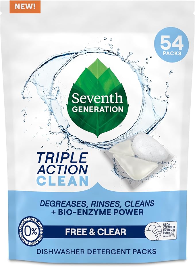 Seventh Generation Triple Action Clean Automatic Dishwasher Detergent Packs by SeventhGeneration