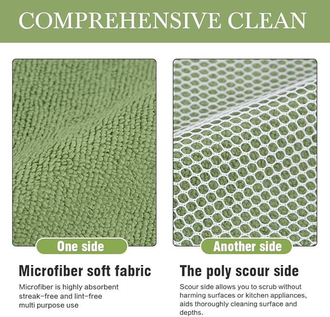 SINLAND 5 Color Assorted Microfiber Dish Cloth Best Kitchen Cloths Cleaning - Image 3