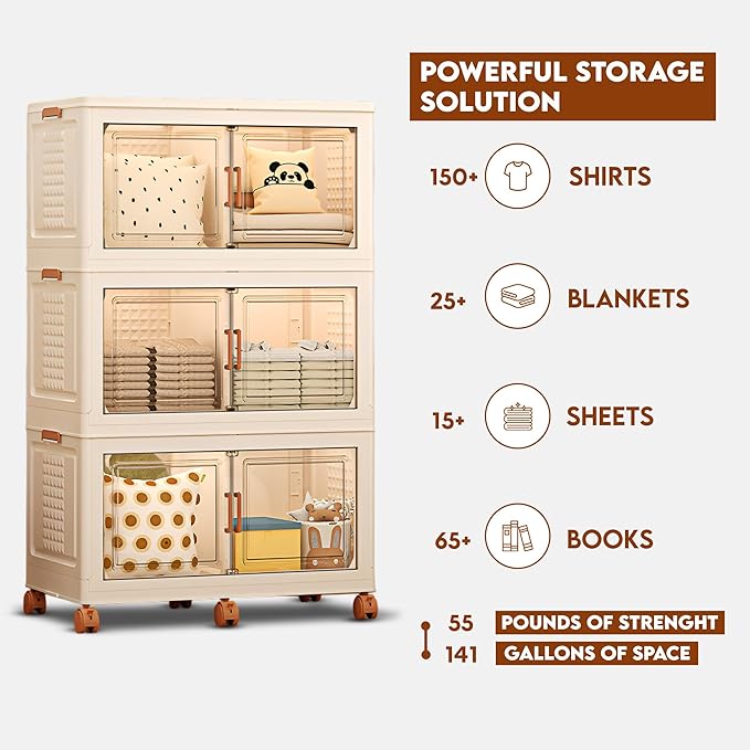 568QT/141Gal 3 Layer Stackable Storage Bins - Image 4
