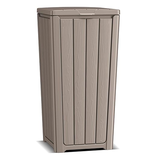 EasyUp Exterior Waste Bin with Cover, Weather-Resistant and UV-Protected Resin by EASYUP