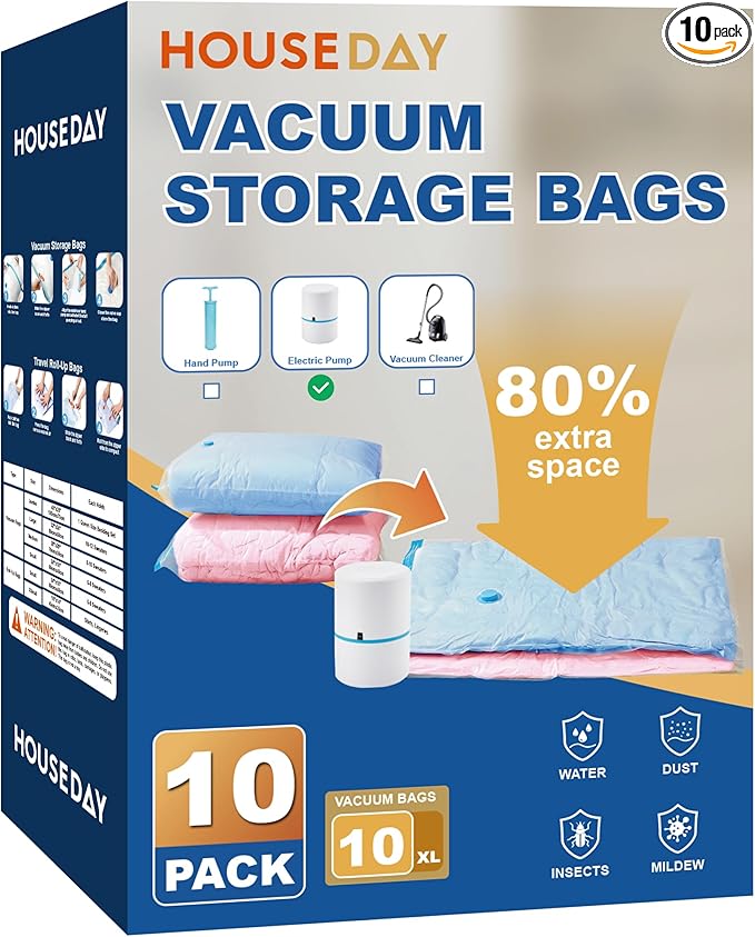 HOUSE DAY 10 Jumbo Vacuum Seal Bags by HOUSEDAY