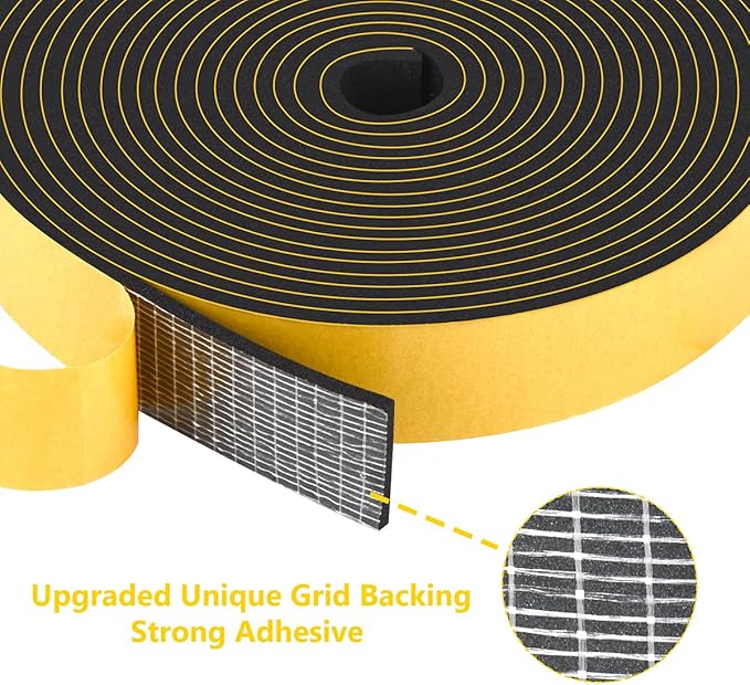 Weather Stripping High Density, Soundproof Door Seal Strips, 1 in x 1/8 in - Image 2
