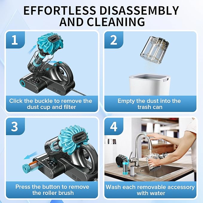 Belife M8 Mattress Vacuum Cleaner, 18Kpa 550W Bed Cleaner - Image 8