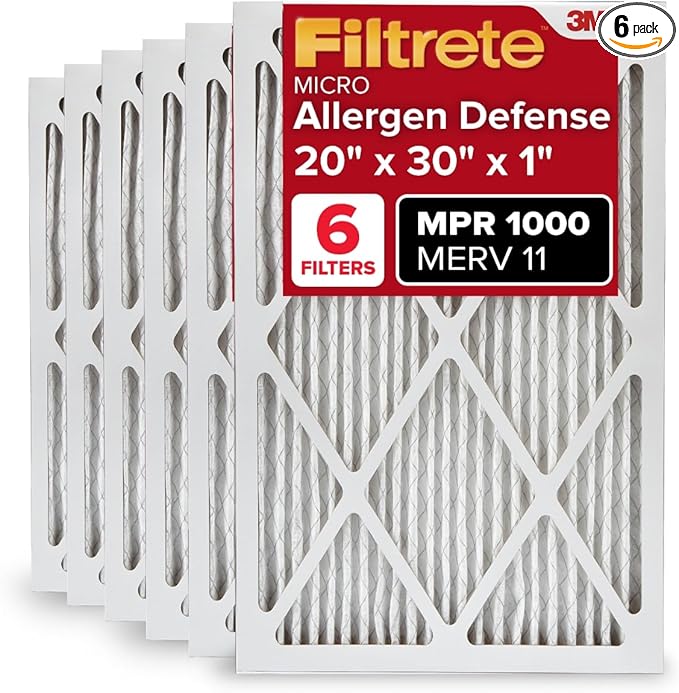 Filtrete 20x30x1 AC Furnace Air Filter, MERV 11, MPR 1000, Micro Allergen by Filtrete