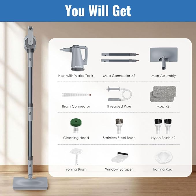 FEPPO Steam Mop with Detachable Handheld Steam Cleaner - Image 9