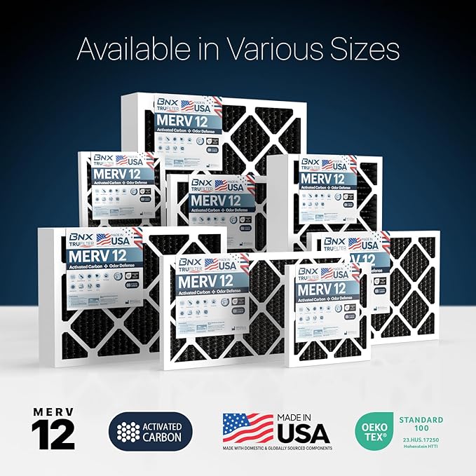 BNX TruFilter 16x24x1 MERV 12 Odor Defense AC Furnace Air Filter - Image 9