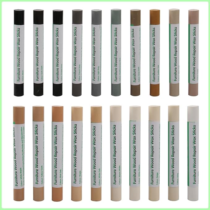 Furniture Markers Touch Up, 20 Colors Wood Filler Sticks, Wood Wax Crayons - Image 8