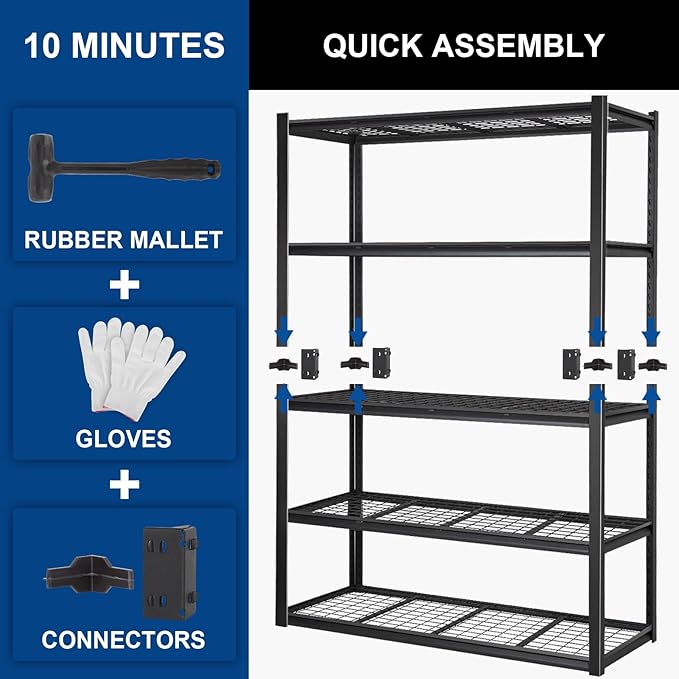 BILT HARD 3500 LBS 60" W x 18" D Garage Shelving, Metal Wire Utility Shelving - Image 8