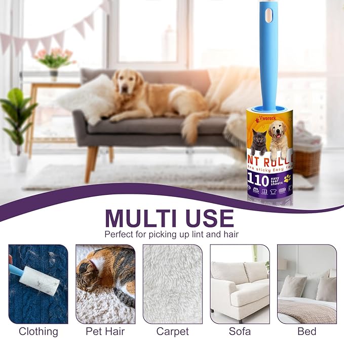 Lint Rollers for Pet Hair Extra Sticky, 440 Sheets/4 Lint Roller Refills - Image 6