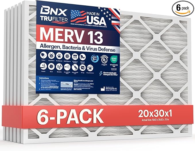 BNX TruFilter 20x30x1 Air Filter MERV 13 by BNX