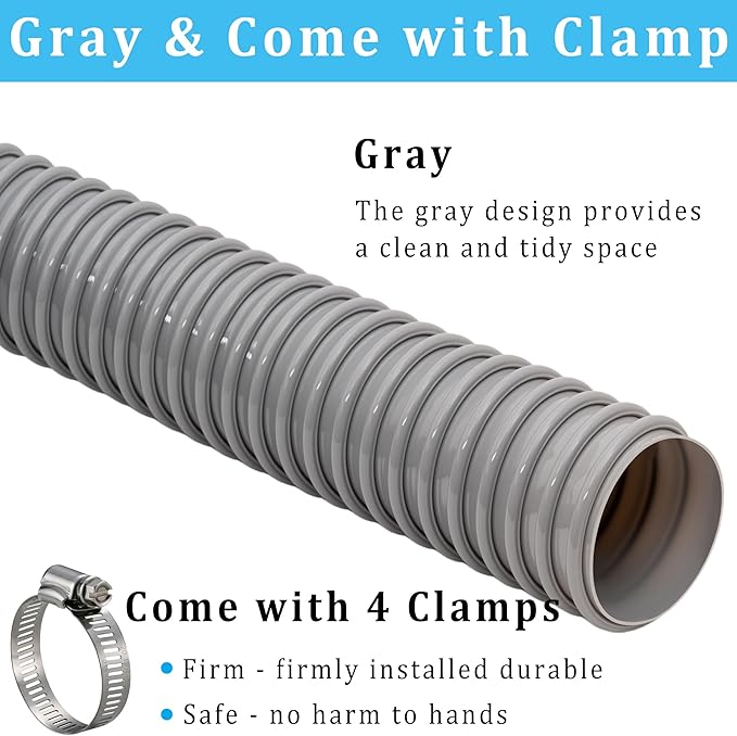 Dust Collection Hose 2 in × 10 ft Heavy Duty Flexible PVC Reinforced Thicken - Image 3