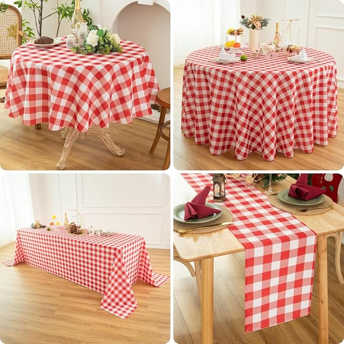 Classic Gingham Plaid Tablecloth Fabric - Image 4