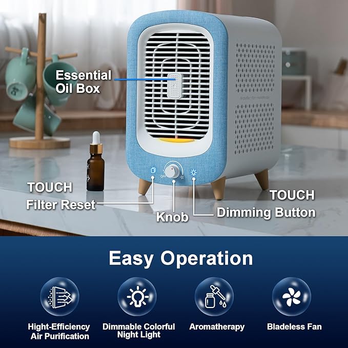 Jafanda Air Purifier for Home Bedroom 780sq ft, HEPA & Activated Carbon - Image 5