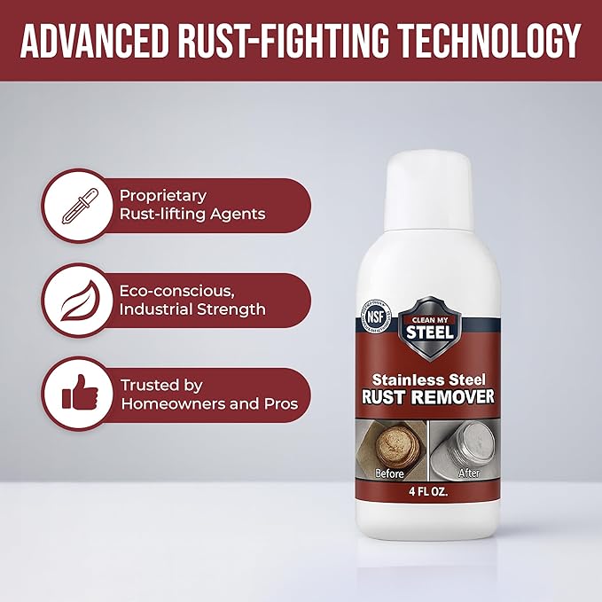 CLEAN MY STEEL Professional Stainless Steel Rust Stain Remover and Cleaner | - Image 5