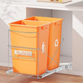 Double 37 Quart Pull Out Trash Can Under Cabinet, Under Sink Trash Rack by RUNMI