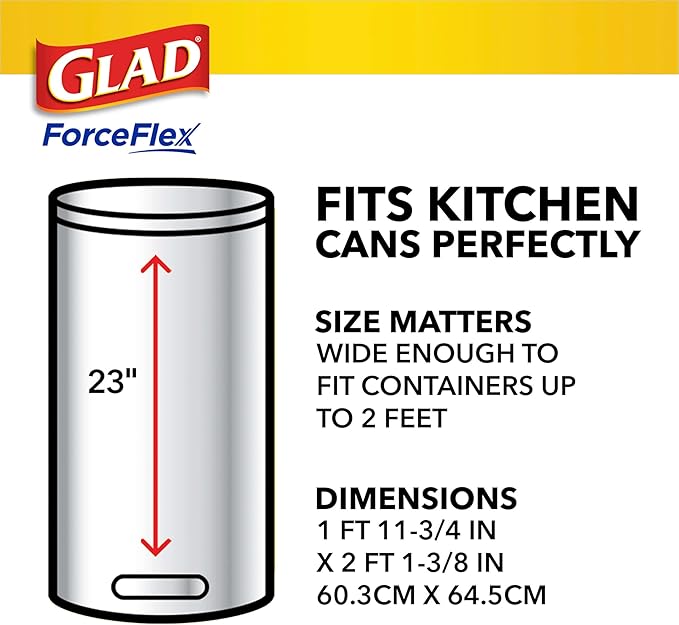 Glad ForceFlex Tall Kitchen Drawstring Trash Bags, 13 Gal, Fragrance Free - Image 7