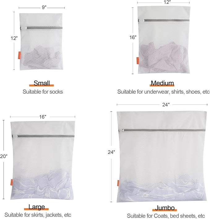 Polecasa 3Pcs 9 x 12 Inches Extra Durable 125g Diamond Mesh Laundry Bags - Image 5