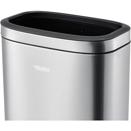 Global Industrial 10-1/2 Gallon Stainless Steel Slim Open Top Receptacle - Image 8