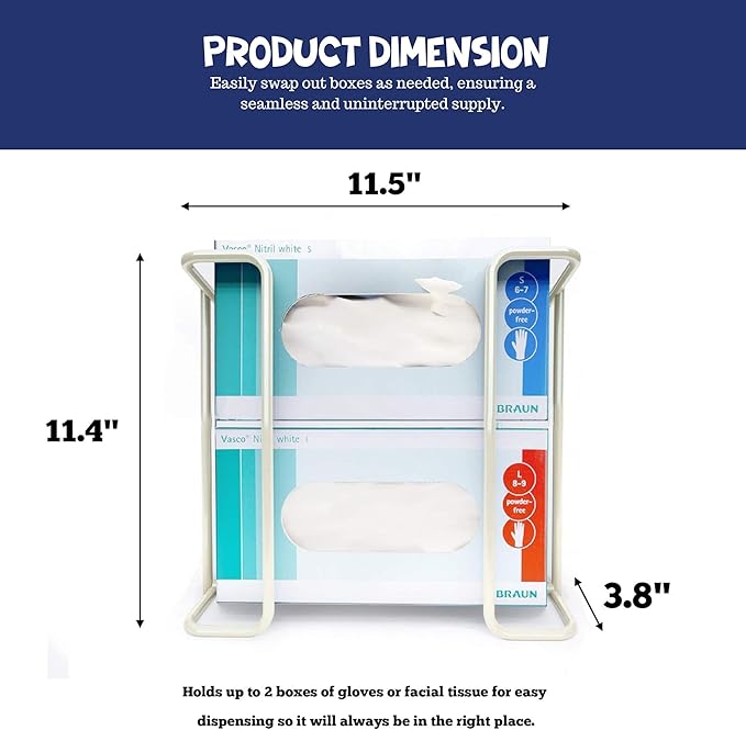 Disposable Glove and Facial Tissue Wire Rack, Wall Mount Design - Image 4