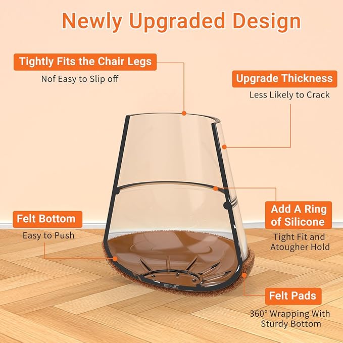 Chair Leg Floor Protectors Large 24Pcs, Silicone Chair Leg Protectors - Image 7