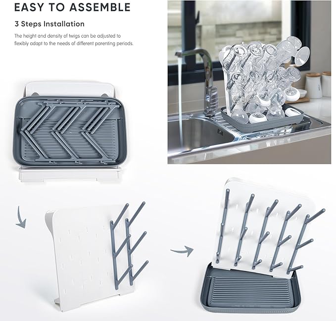 Termichy Baby Bottle Drying Rack: Vertical Bottle Dryer Rack Holder - Image 6