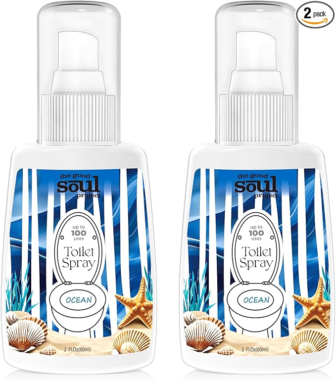 Toilet Spray, Ocean Scent, Eliminates Bathroom & Toilet Odors, Travel Size Air by THEGOODSOULPROJECT