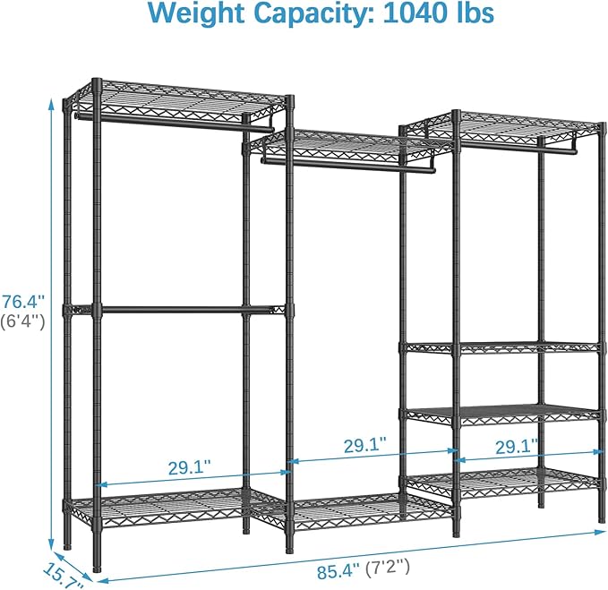 VIPEK V5 Plus Large Portable Closet Rack Freestanding Wardrobe Closet, 85.4" L - Image 5