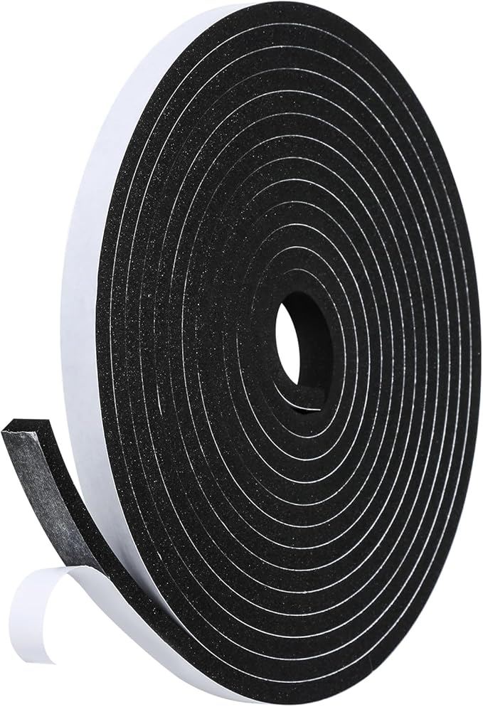 Weather Stripping Door Seal Strip- 1/2 Inch X 1/4 Inch X 16Feet, Strong Adhesive by Amzjjle