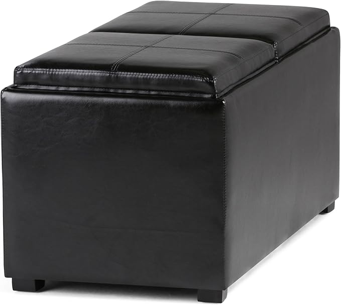 SIMPLIHOME Avalon 35 inch Wide Contemporary Rectangle 5 Pc Storage Ottoman in - Image 8