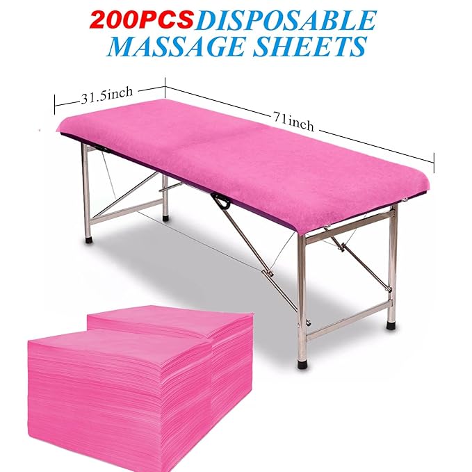 200Pcs Disposable Massage Table Sheets 31.5" x 71" Non-Woven Fabric Bed Covers - Image 2