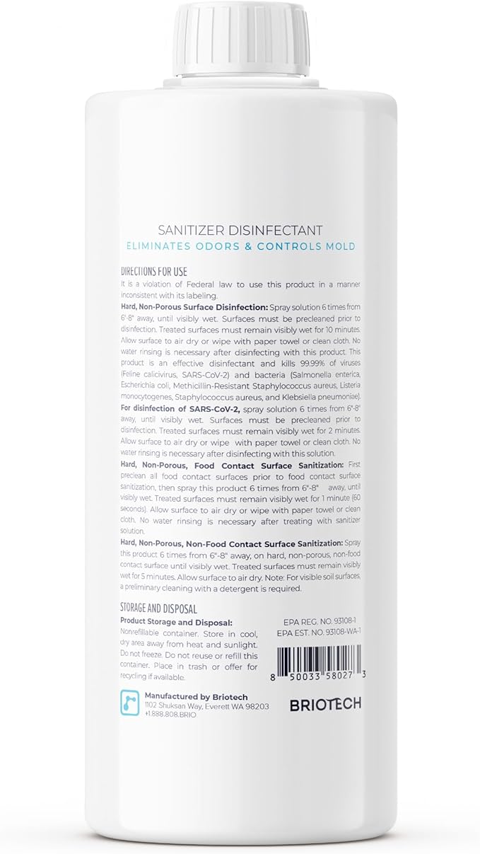 BRIOTECH Sanitizer Disinfectant Hypochlorous Spray, Kill 99.99% of Viruses & - Image 8