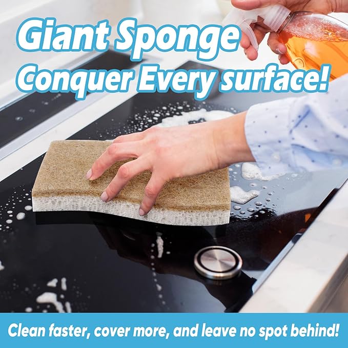 AIDEA XL Sponges Kitchen, Non-Scratch Scrub Sponge, Large Natural Sponge - Image 5