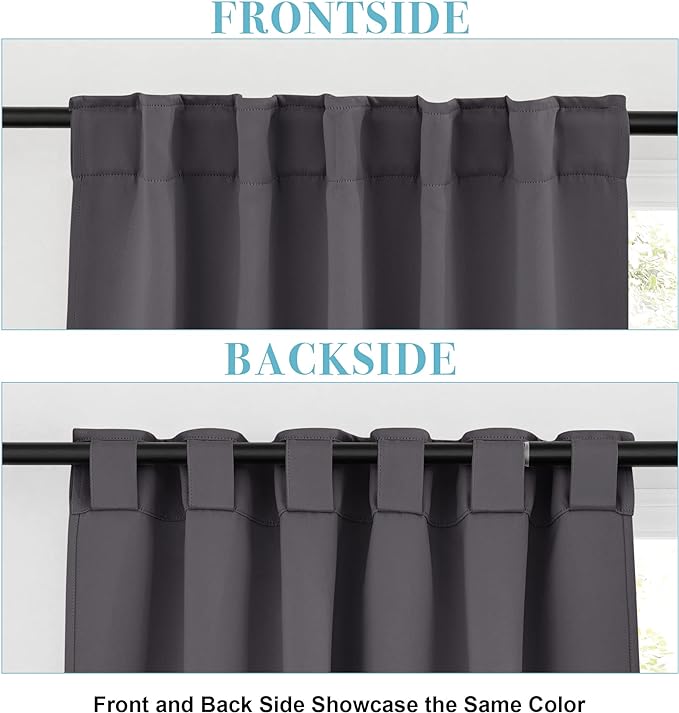 RYB HOME Blackout Curtains 80 inches Long Thermal Insulating Large Window - Image 3