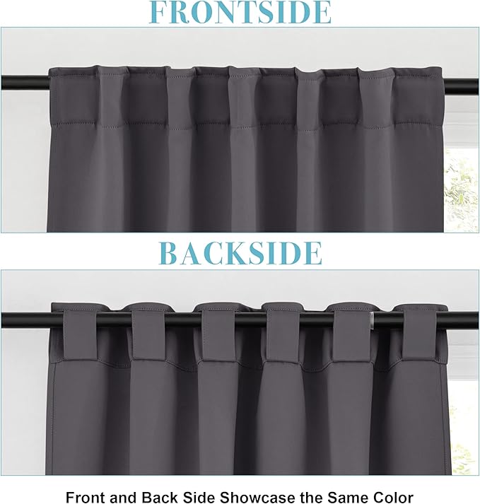 RYB HOME Small Window Curtains Blackout, Privacy Thermal Insulating Drapes - Image 2