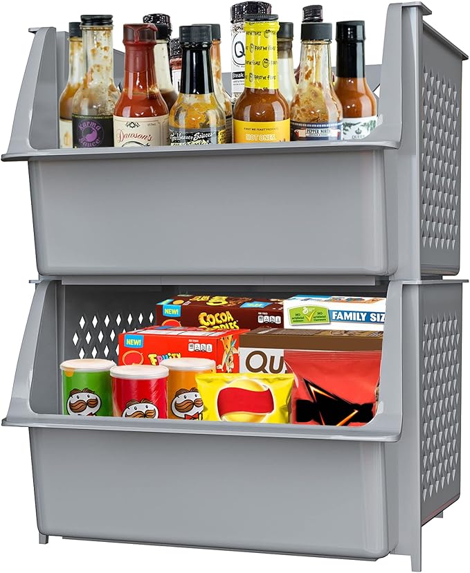 TidyFriend Plastic Stackable Storage Bins by Skywin