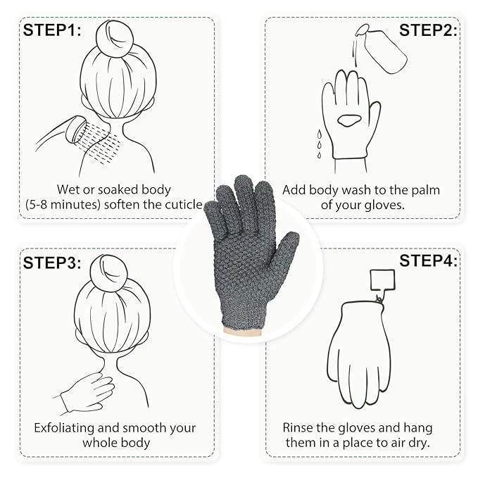 Evridwear Exfoliating Dual Texture Bath Gloves - Image 6