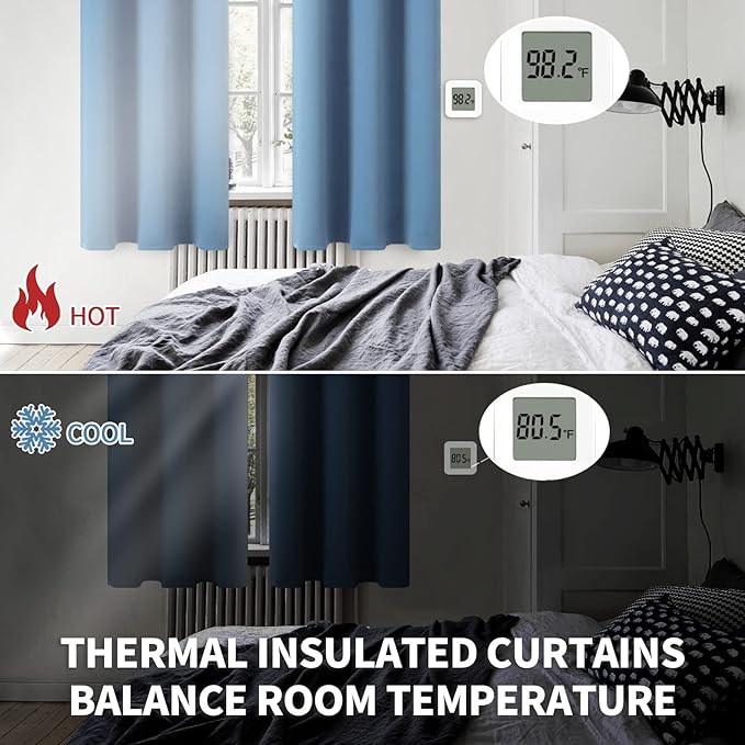 BGment Denim Blue Blackout Curtains - Image 3