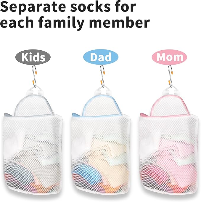 3Pcs Hanging Laundry Bags for Socks - Image 3
