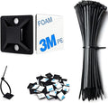50 Set Cable Zip Tie Self Adhesive Mounts Kit by CZXNBI