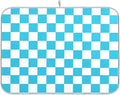 Turquoise Chessboard Dish Drying Mat by Wamika