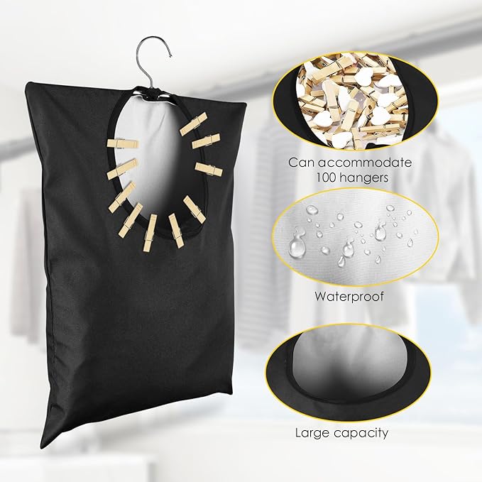 2 Pcs Clothes Pin Hanging Bag - Image 4