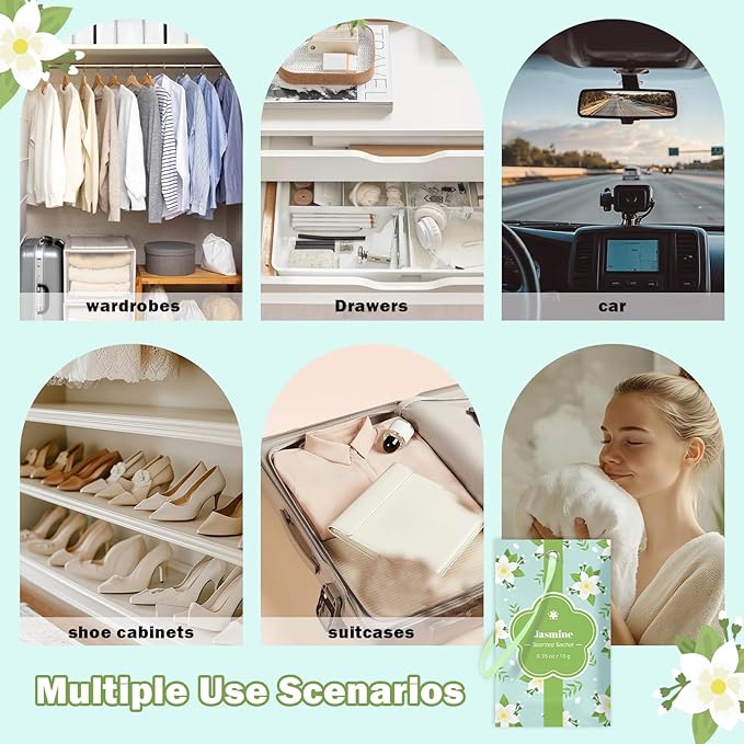 SCENTORINI Scented Sachets for Drawers and Closets, Jasmine Scent 14 Pack - Image 5