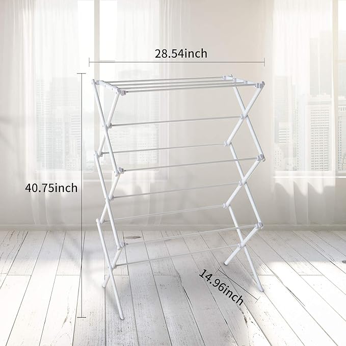 3 Tiers Foldable Clothes Drying Rack, Vertical Laundry Rack Portable and - Image 5
