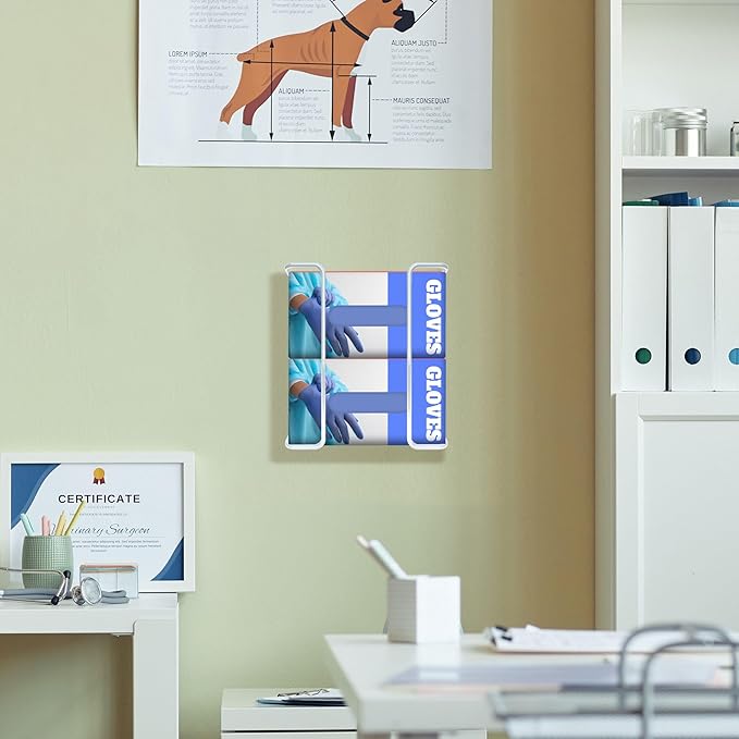 Disposable Glove and Facial Tissue Wire Rack, Wall Mount Design - Image 5