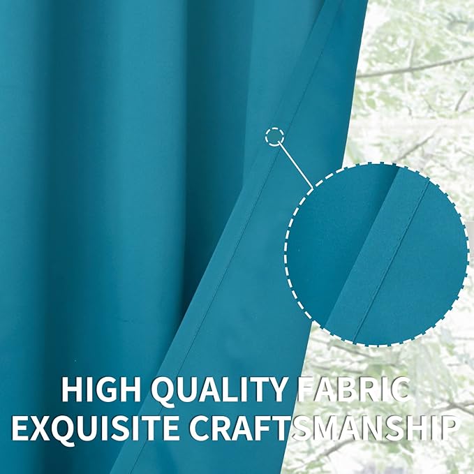 BGment Peacockblue Blackout Curtains 45 Inches Long - Image 6