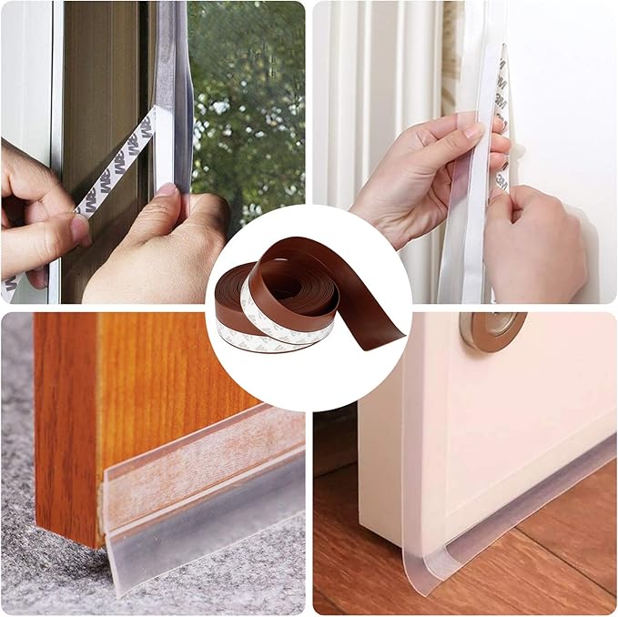 Door Weather Stripping Doors Seal Strip, 26 FT Silicone Sealing Tape - Image 7