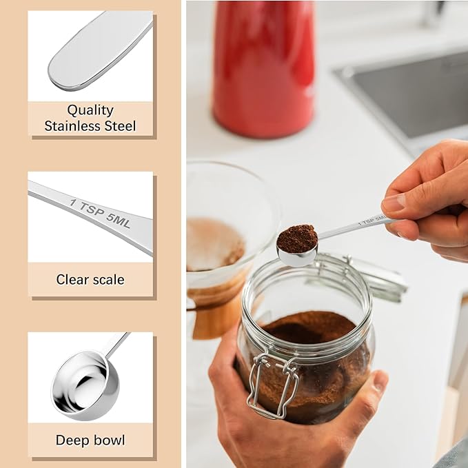 2PCS 1/2tsp Single Measuring Spoon, Stainless Steel Individual Teaspoon - Image 3