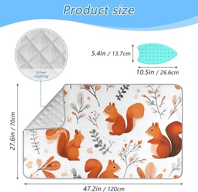 Squirrels and Fall Leaves Ironing Mat - Image 2